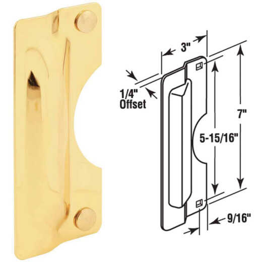Defender Security 3 In. x 7 In. Polished Brass Latch Guard