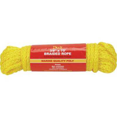 Do it Best 3/8 In. x 75 Ft. Yellow Braided Polypropylene Packaged Rope