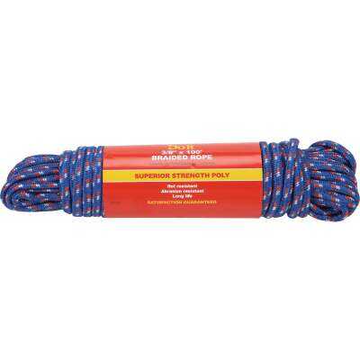 Do it Best 3/8 In. x 100 Ft. Assorted Colors Double Braided Polypropylene Packaged Rope